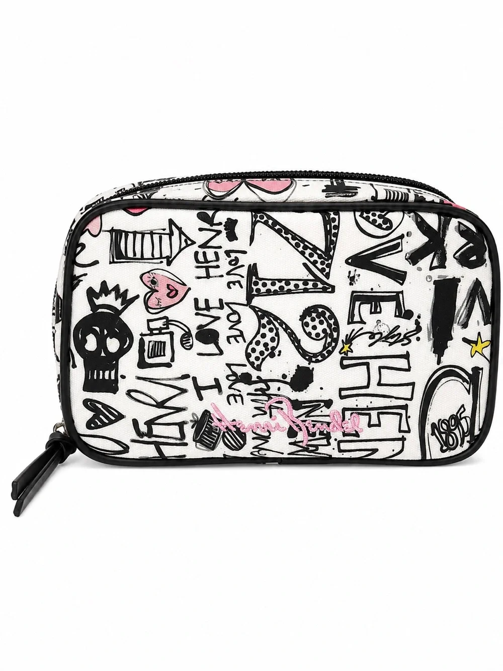 Henri Bendel West 57th Graffiti Print Travel Jewelry Cosmetic Case Zip Pouch - Picture 1 of 6